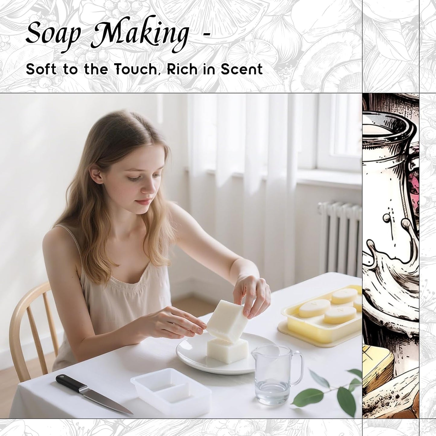 HIQILI Pure Milk Fragrance Oil for Home Diffuser, Ideal for Making Soap, Candles, Sugar Scrub, Skin & Body, Pet Safe - 1 Fl Oz