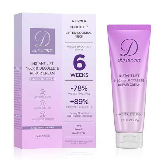 Retinol Neck Firming Cream – Neck Cream for Firming and Tightening, Skin Tightening Cream for Face, Tighten and Lift Neck Cream with Collagen & Hyaluronic Acid, Anti-Aging Moisturizer - 1.76 fl.oz