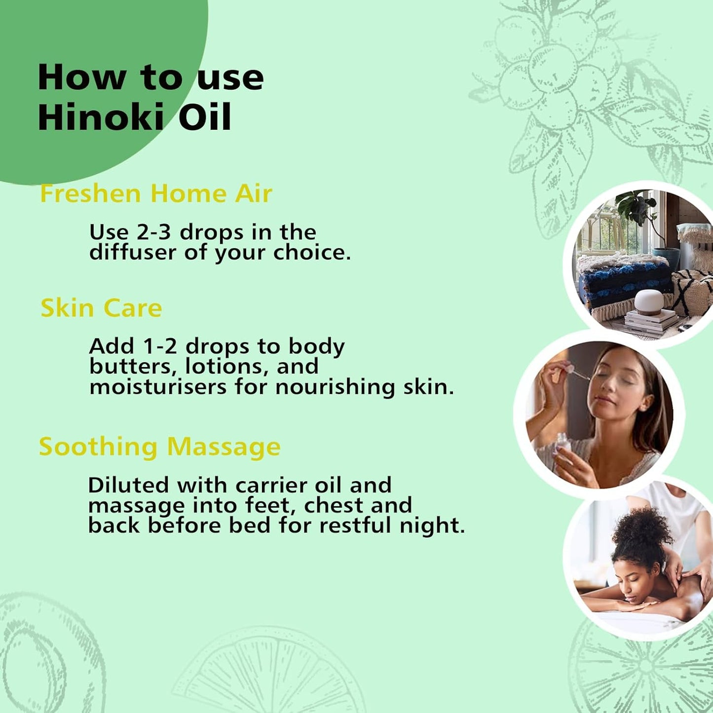 Hinoki Essential Oil 1 Oz – 100% Pure Natural Hinoki Oil for Diffuser, Skin, Hair, Massage & DIY, Refreshing Woodsy Aroma