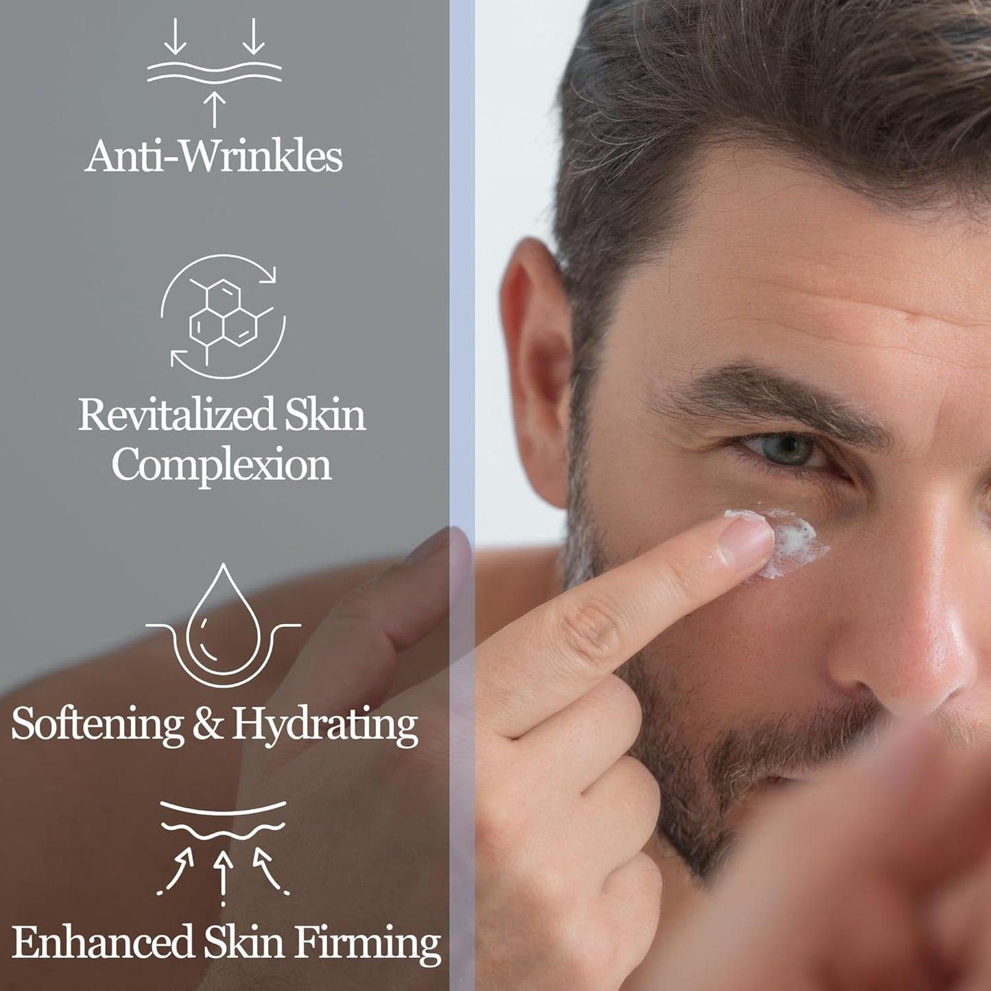 Caffeine Eye Cream For Men With Hyaluronic Acid | Anti Wrinkle Eye Moistuerizer For Men | Anti Aging Men Cream, Fine Lines, Dark Circles and Puffiness | 1.7 fl oz