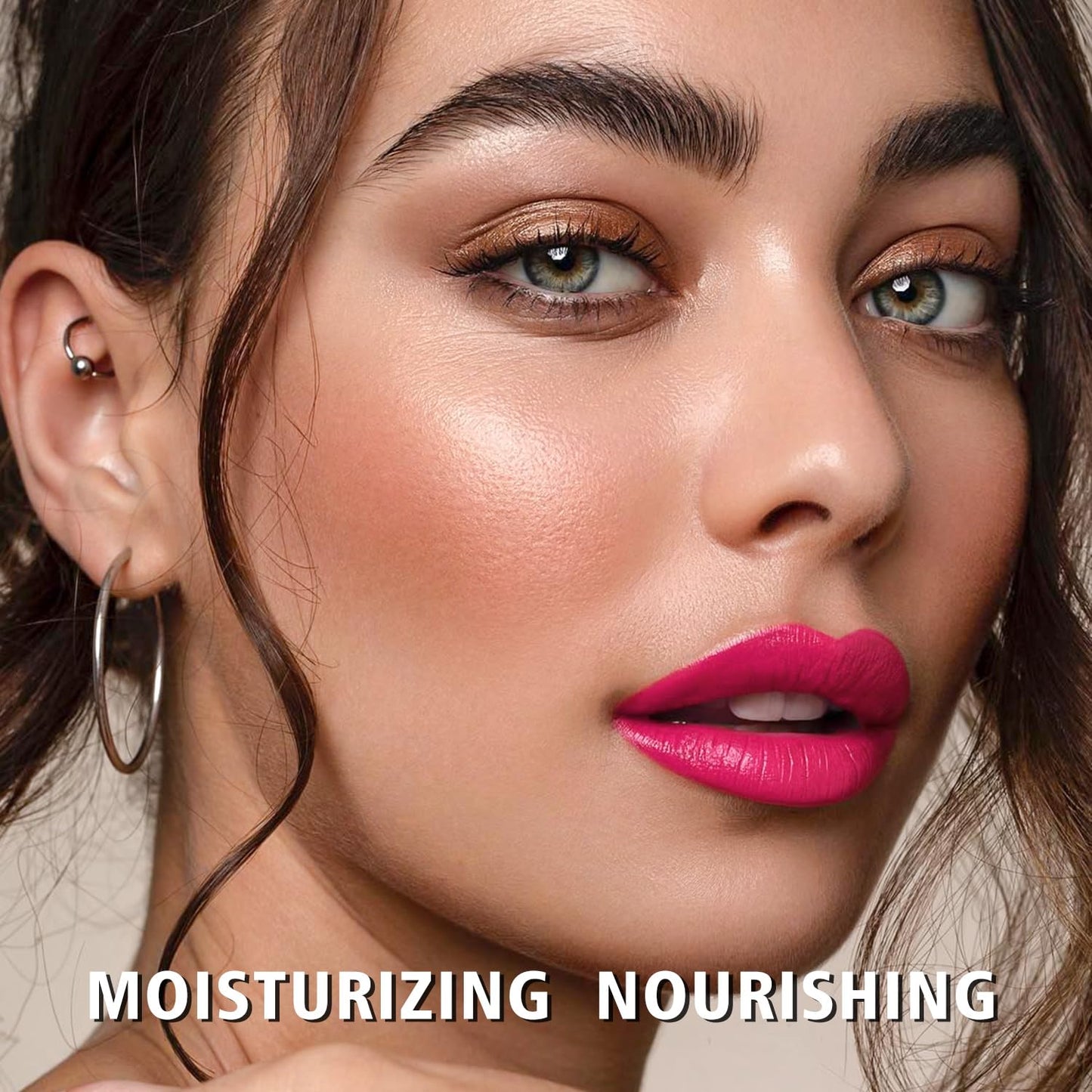 MAKI YIKA Moisture Hot Pink Lipstick for Women Hydrate Lip Balm for Dry Cracked Lips Weightless Glossy Lip Color Juicy Finish,MA056 Girl's Pink