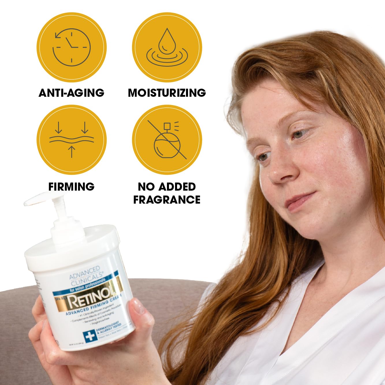 Advanced Clinicals Retinol Body Lotion Moisturizer Face Lotion & Body Cream | Crepey Skin Care Treatment Targets Look Of Crepe Skin, Wrinkles, Sagging Skin, & Sun Damaged Skin, 16 Oz