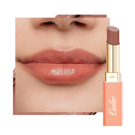 Oulac Color Rich Satin Matte Lipstick – Nude Peach Lipsticks for Women, Long Lasting, Hydrating Lip Color, Non-Drying Velvet Finish, Creamy Texture, Full Coverage, Vegan, SG04