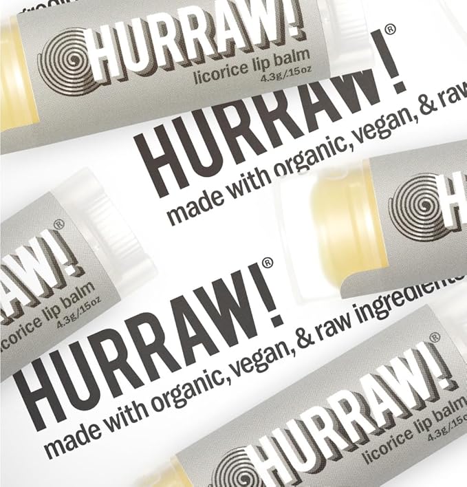 Hurraw! Licorice Lip Balm, 2 Pack: Organic, Certified Vegan, Cruelty and Gluten Free. Non-GMO, 100% Natural Ingredients. Bee, Shea, Soy and Palm Free. Made in USA