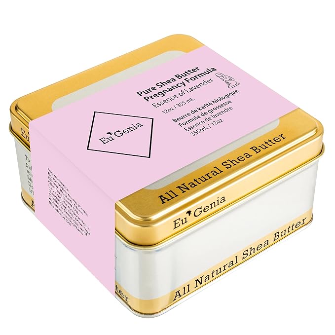 Eu'Genia Pregnancy Formula (Lavender, 12oz), 100% Pure Unrefined Ghanaian Shea, Premium Moisturizer Helps Prevent Stretch Marks, for All Skin & Hair Types