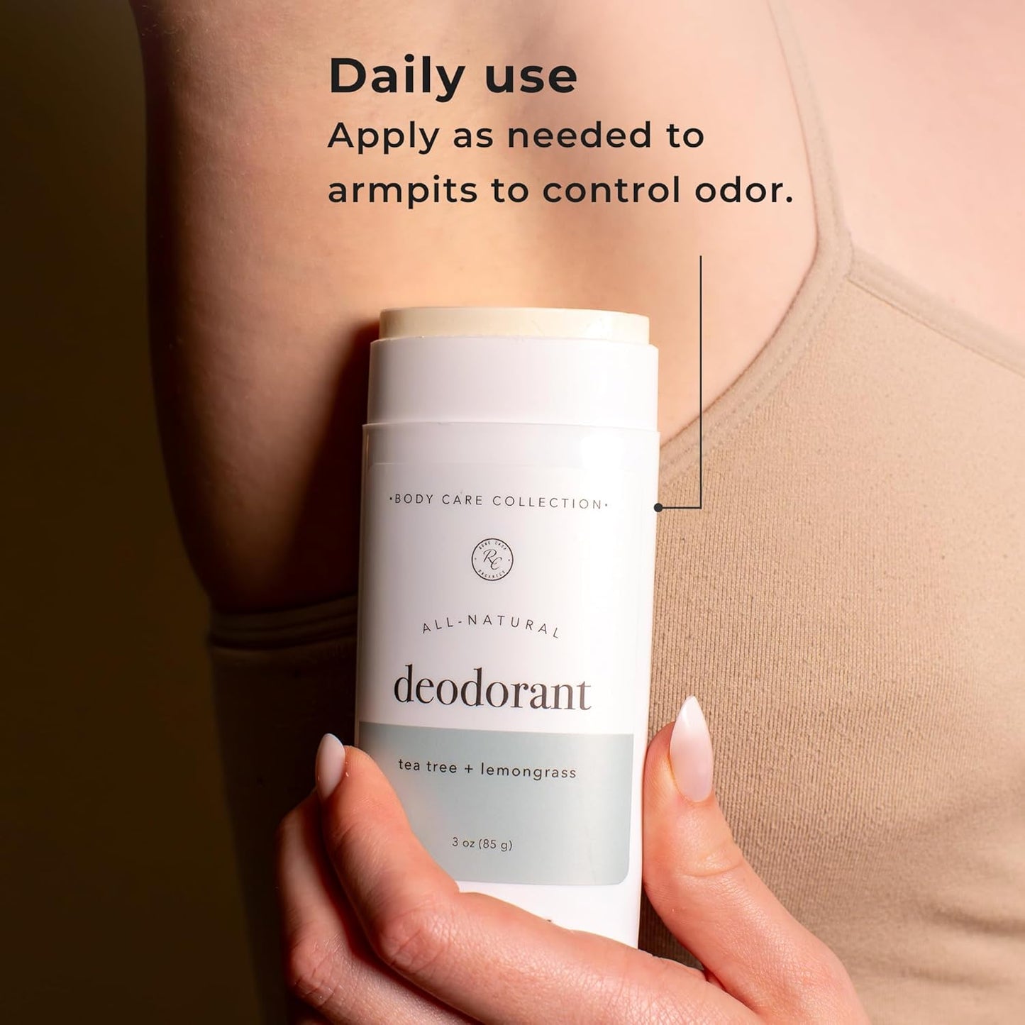 Rowe Casa Organics Tea Tree + Lemongrass Natural Deodorant for Men and Women, Fresh and Energizing Paraben-Free Deodorant Stick with Therapeutic-Grade Essential Oils, 2 oz