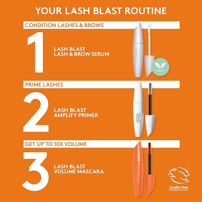 CoverGirl Lash Blast Volume Waterproof Mascara Makeup, Long-Wearing, Smudge-Proof, Cruelty Free, Very Black, 1 Count