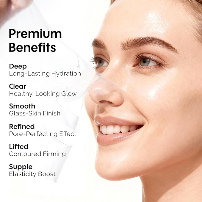 ZealSea Bio Collagen Wrapping Hydrogel Face Mask, Overnight Jelly Gel Sheet Mask for Glass Skin, Deep Hydration, Pore Care, Elasticity Improvement, Firming, Advanced Facial Skincare Solution, 4 Pack