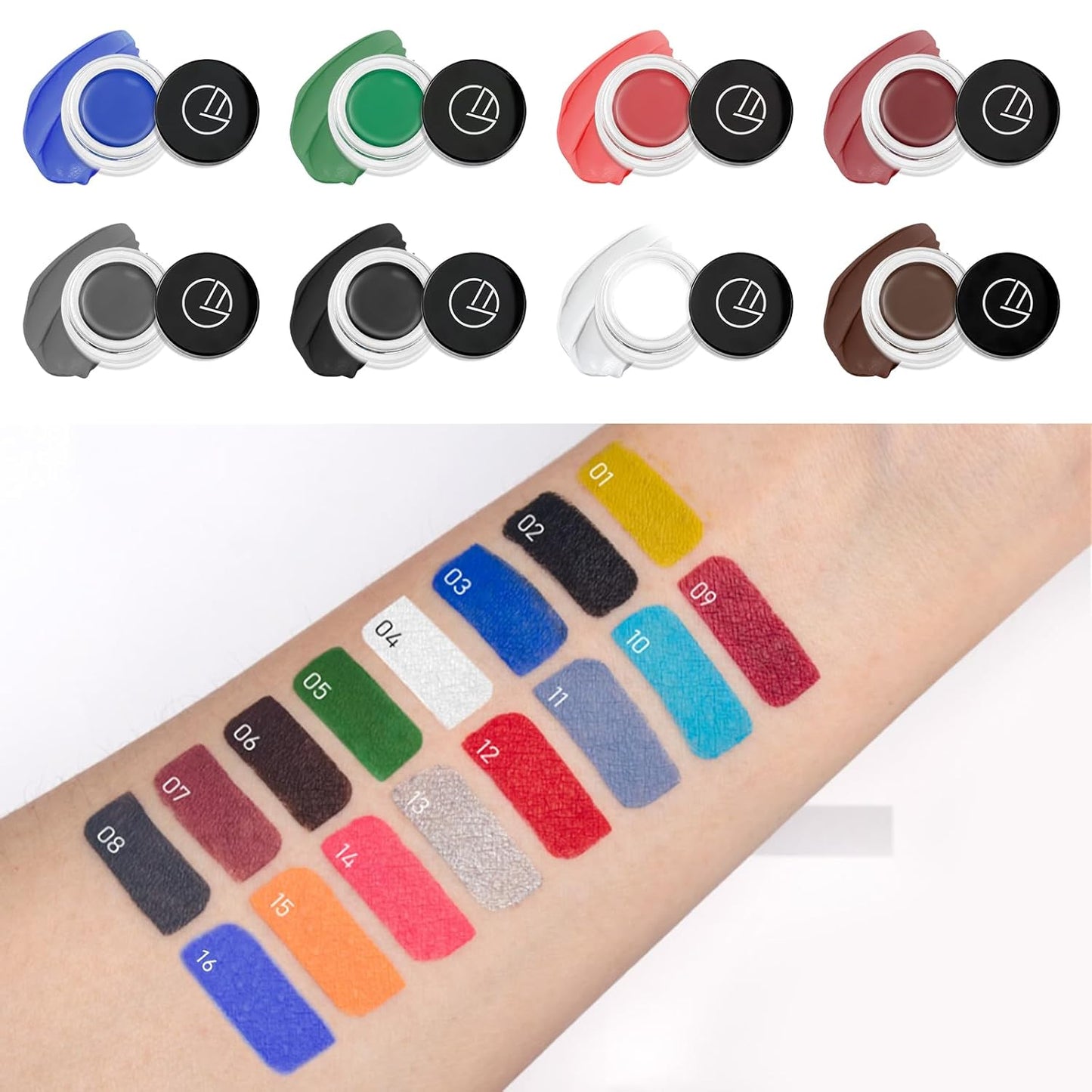 Eyeliner Gel Set,Long Lasting Waterproof With 5.51 IN Long Eyeliner Brush,High-Intensity Pigments Smudge-Proof Eye Liner Makeup Creamy Gel 5G-Dark Grey