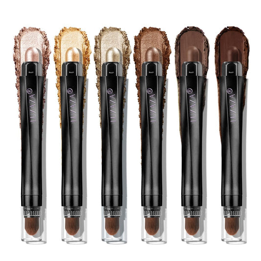 Classic 3PCS Neutral Eyeshadow Stick Makeup Set, Matte Cream Eye Shadow Eyeliner Brightener Pencil Crayon - Golden Amber