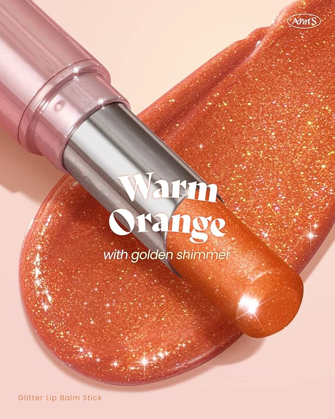 AMTS Tinted Lip Balm - Sunset Lights | Hydrating Glitter Lipstick | Pearl Shimmering Daily Lip Makeup for dry, cracked, chapped lips | korean beauty Moisture Lip Tint
