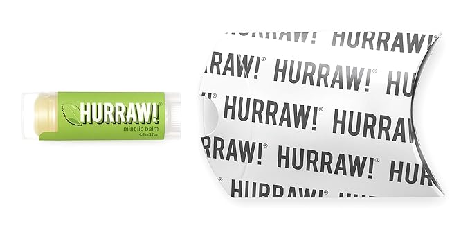 Hurraw! Mint Lip Balm: Organic, Certified Vegan, Cruelty and Gluten Free. Non-GMO, 100% Natural Ingredients. Bee, Shea, Soy and Palm Free. Made in USA