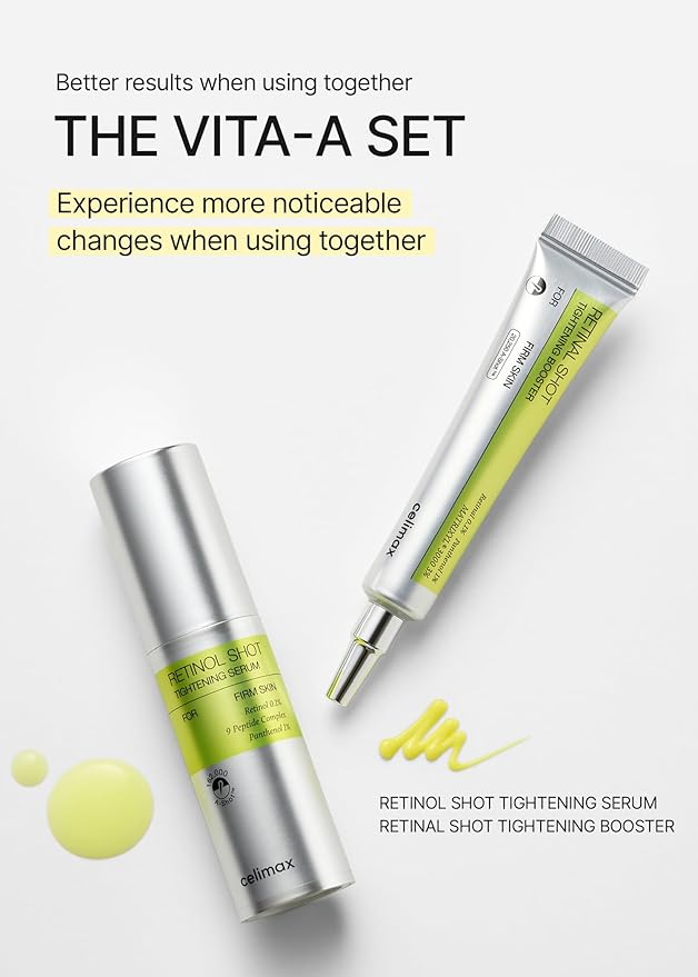 celimax The Vita A Retinol Shot Tightening Serum | with Pure Vitamin A Retinol, Peptide, Pore Minimizer, Wrinkles & Fine Lines, Firmer Skin, Anti-Aging, Skin Smoothing 30ml