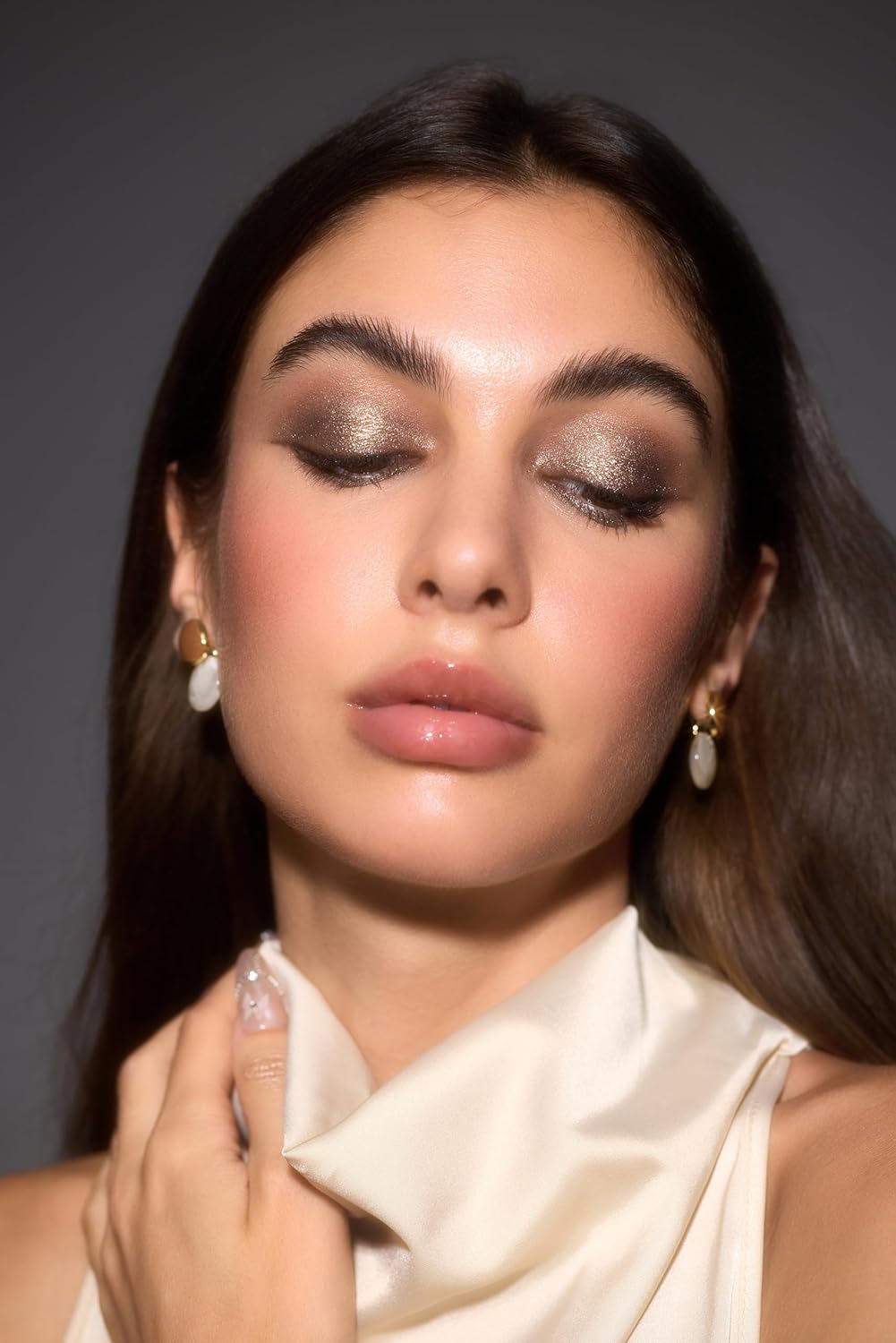 SHEGLAM Crystal Jelly Glaze Stick Eye Shadow Stick Eyeliner Brightener Pencil Crayon with Brush Easy to Blend Long Lasting Shimmer Eyeshadow-Bronze Dust