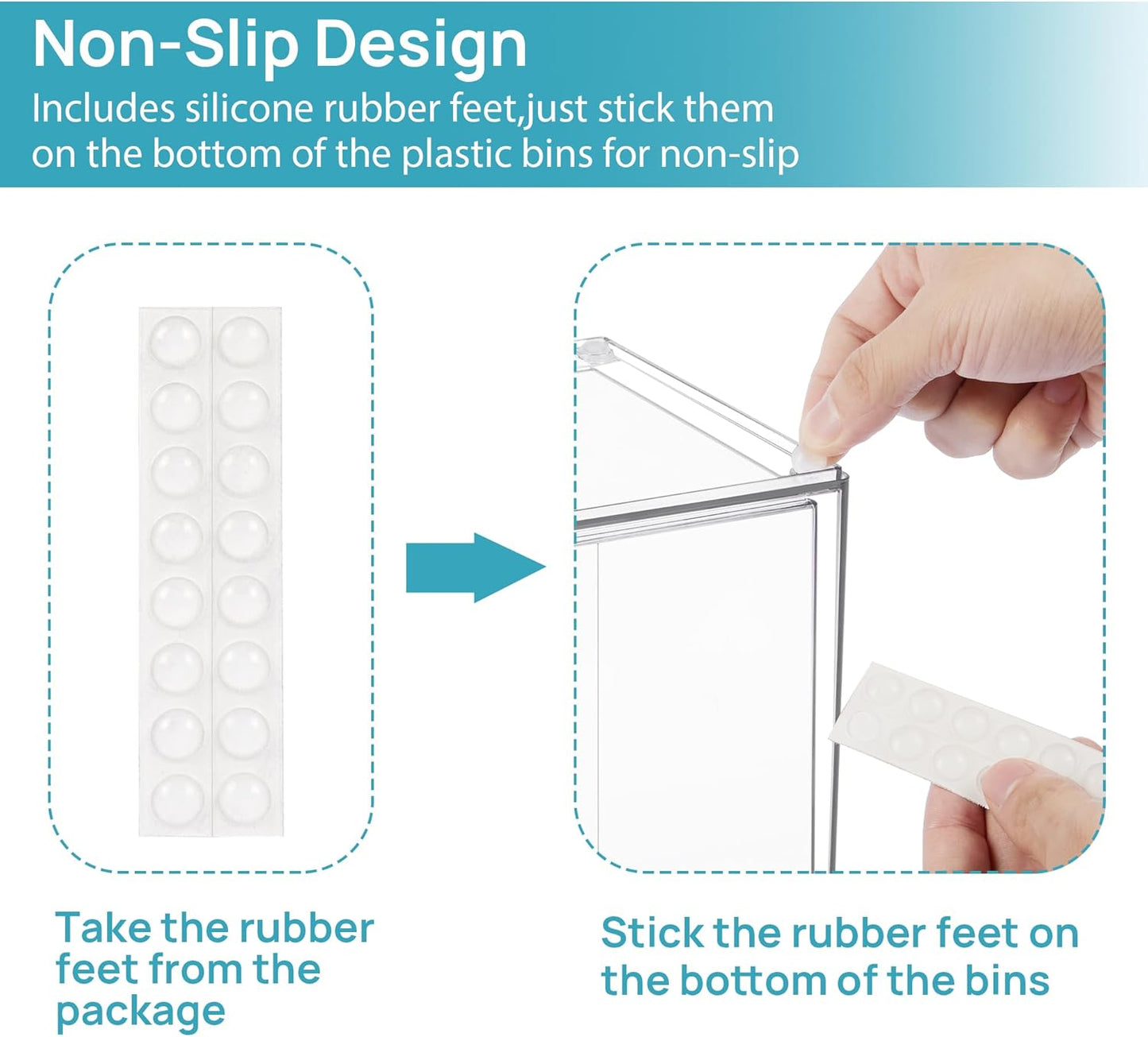 Vtopmart 7.6" H Clear Stackable Storage Drawers, 2 Pack Plastic Organizers Bins for Skincare, Cosmetics,Beauty Supplies,Ideal for Vanity, Bathroom,Kitchen Countertop,Cabinet Organization