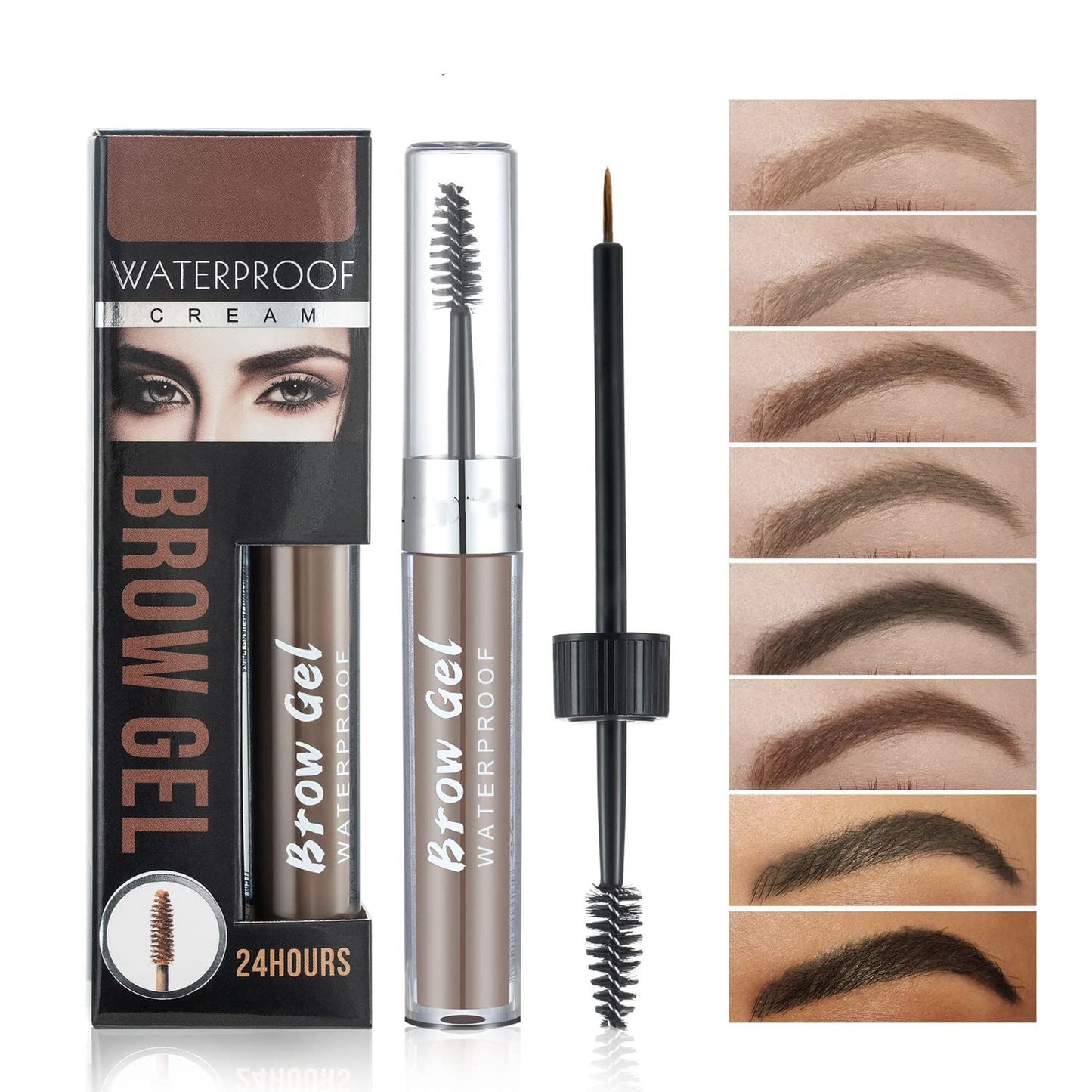MAEPEOR Waterproof Eyebrow Gel 8 Colors Full-pigmented Long Lasting Liquid Brow Gel for Fuller & Defined Looking (#06 Auburn）