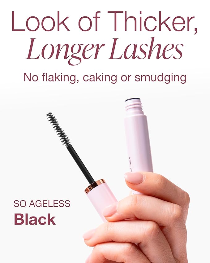 Mineral Fusion So Ageless Fanned Out Volume Mascara (Black) - Conditioning Formula For Look of Thicker, Longer Lashes - Hypoallergenic With Peptides - Smudge Proof