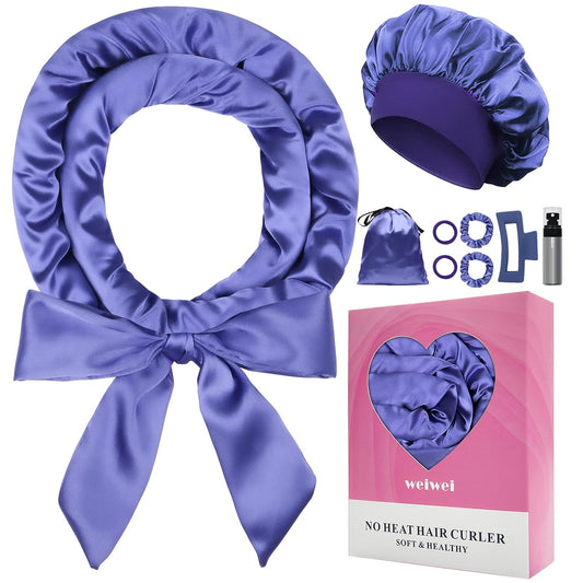 weiwei Satin Heatless Curlers Hair Curler, No Heat Curls Overnight Hair Curlers to Sleep In Overnight Curls Headband, 70" Hair Curlers No Heat, 9 Pcs Satin Heatless Curling Set for Women Long Hair