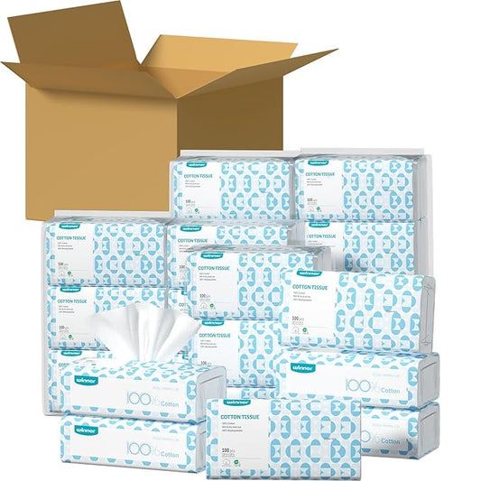 Winner Soft Face Towels, 100% USDA Biobased Facial Towels, 6 Packs per Case, 6 Bags per Pack (36 Bags Total)