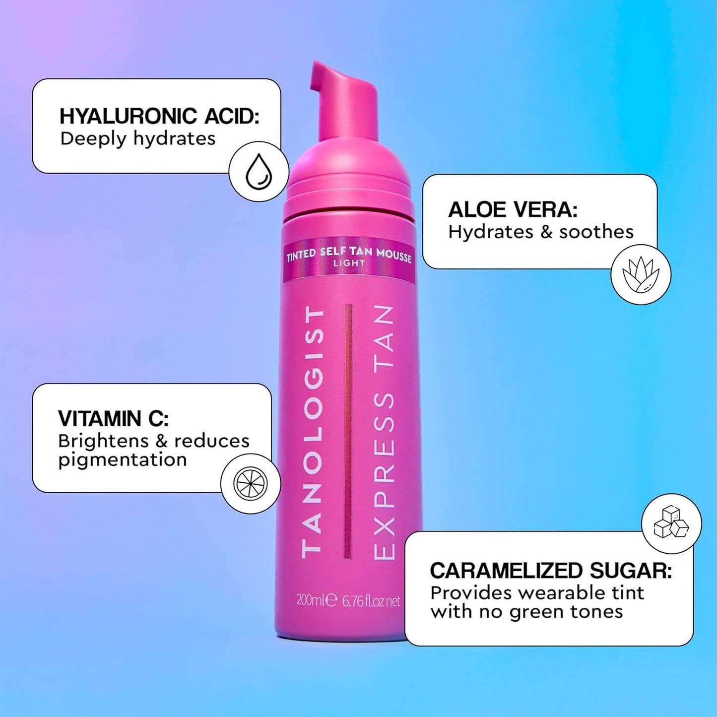 Tanologist Light Self Tan Mousse, Tinted Self-Tanning Mousse, Streak-Free, Natural Glow, No Fake Tan Smell Or Orange Tone, Long Lasting, Clean Ingredients, Vegan, 6.76 fl. oz/200 ml Bottle