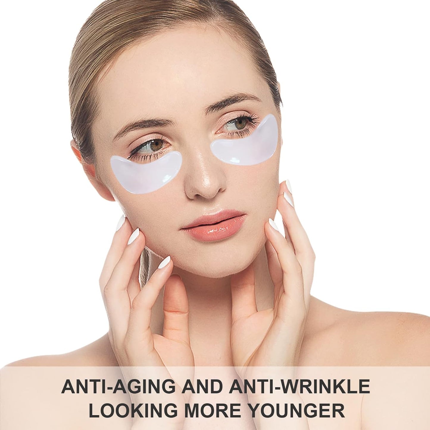 White Collagen Eye Mask, 30 Pairs Crystal Gold Under Eye Patches For Puffy Eyes and Dark Circles – Look Less Tired and Reduce Wrinkles and Fine Lines (White)