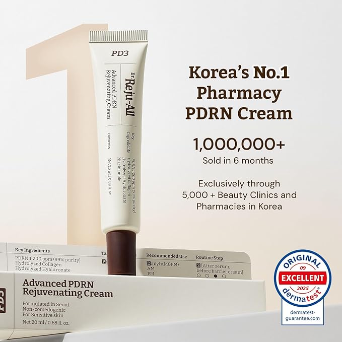 Dr. Reju-All Advanced PDRN Rejuvenating Cream + Advanced LC-Ceramide Barrier Cream - 99% Pure Salmon DNA PDRN Face Moisturizer - Patented Long Chain Ceramide - Korean Anti-Aging Skin Care Face Cream