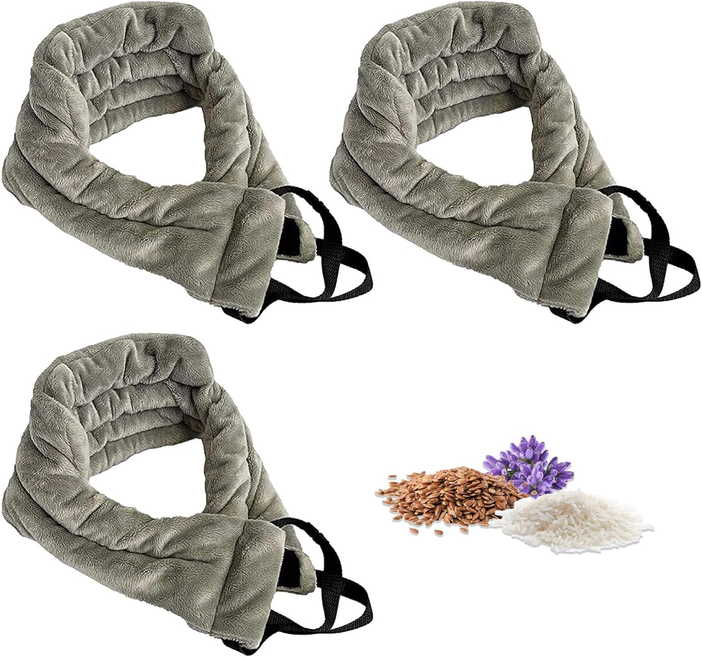 Microwavable Heating Pads For Neck Pain Relief, Back Pain, Shoulder Pain Relief - Microwave Heating Pad For Cramps And Muscle Relief, Hands-Free Heat Pack For Tense Muscle - 3 Packs - Lavender Scented