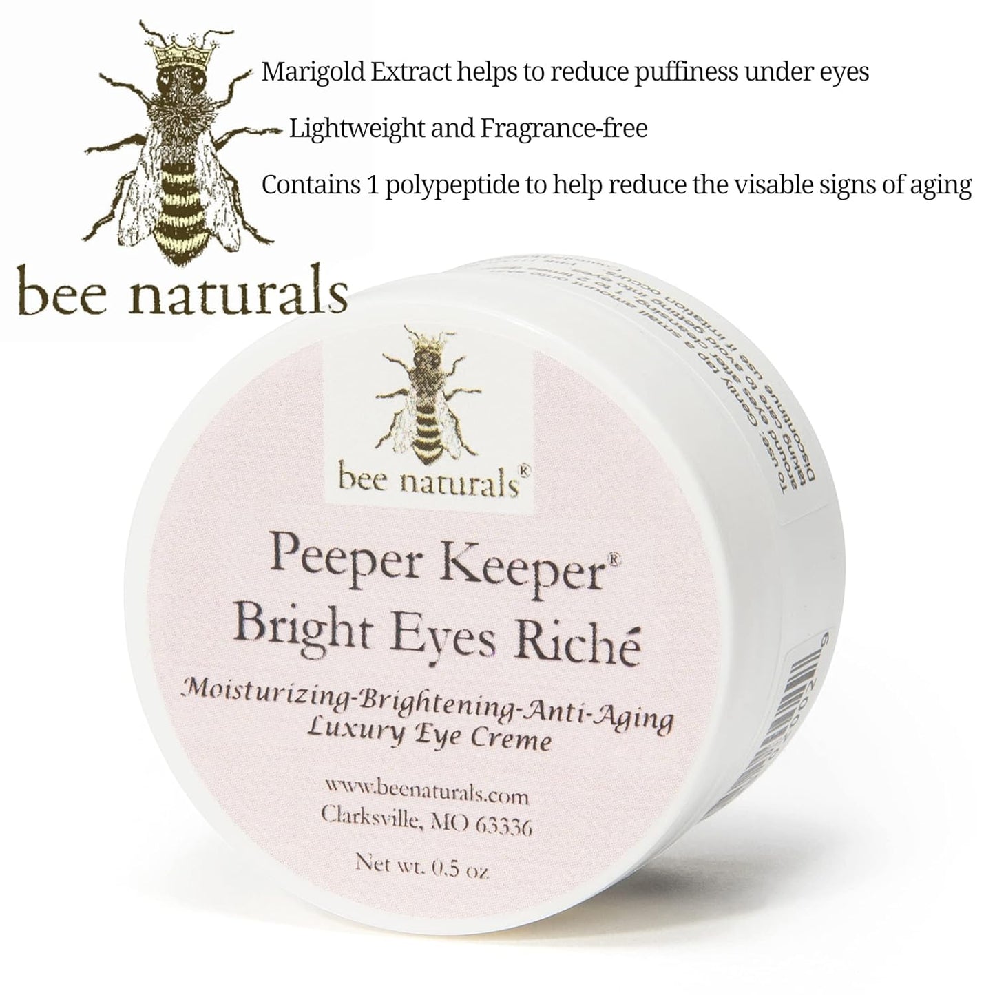 Bee Naturals Peeper Keeper Trio Eye Care - Gift Set for Eye Wrinkles, Puffy Eyes, and Crow's Feet