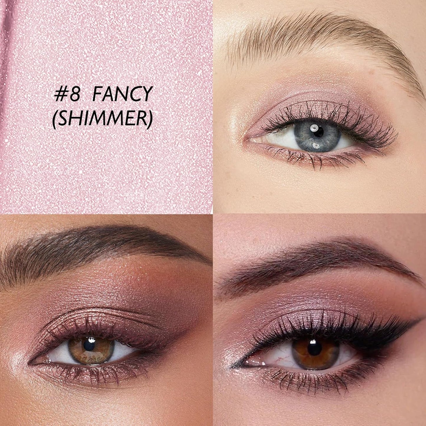 Shimmer Eye Shadow Stick, Cream Eyeshadow Stick Long-Lasting Crease-Proof Blendable Eye Brightener Pencil Multi-use for Eyeliner Highlighter Smooth Cream to Powder Eyes Crayon Makeup, 8 FANCY