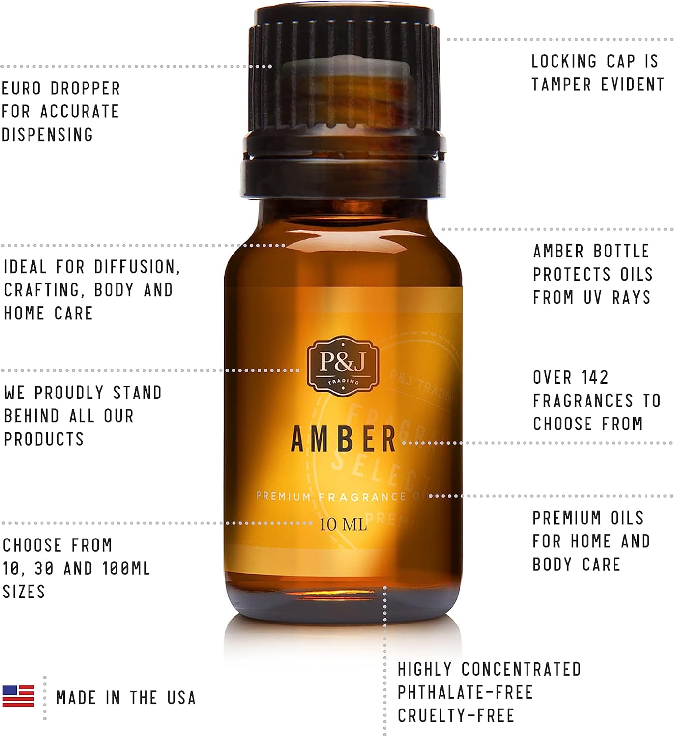 P&J Fragrance Oil - Honey Scented 100ml - Candle Scents, Soap Making, Diffuser Oil, Fresh Scents