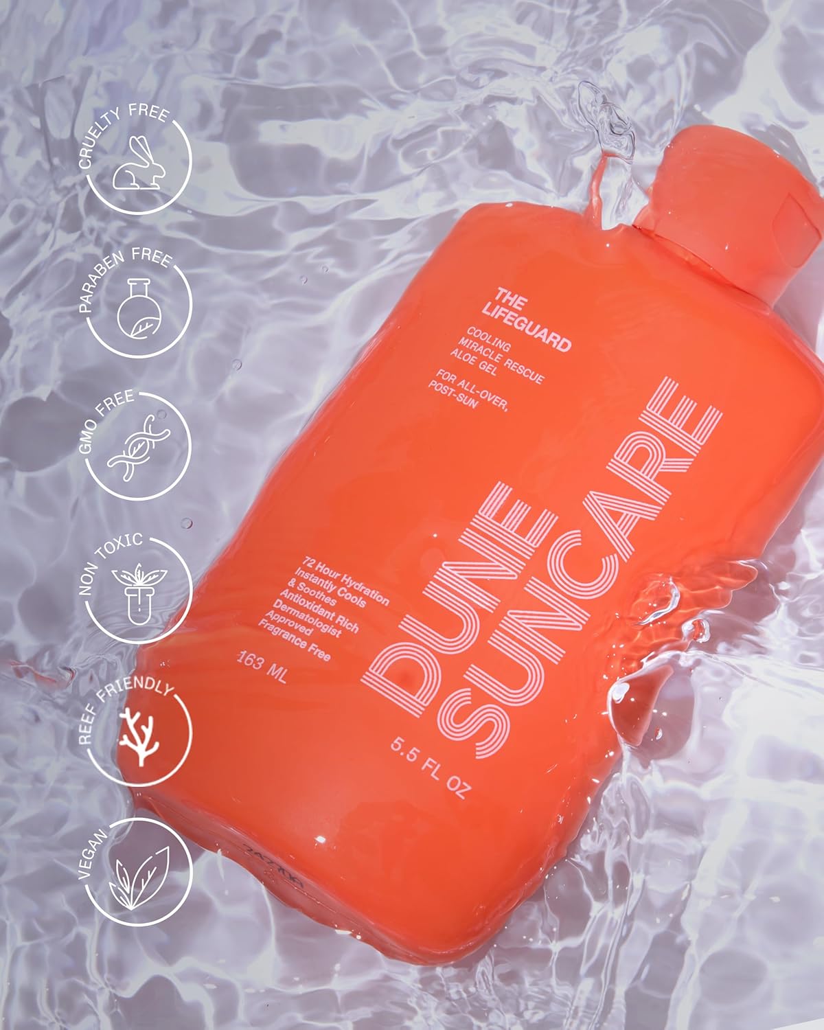 The Lifeguard Aloe Vera Sunburn Gel – After Sun Protection for Sunburn Relief with Minty Cooling – Fast-Absorbing Formula for Sun-Exposed Skin – Vegan, Non-Sticky, Hydrating Formula (5.5 Fl Oz)