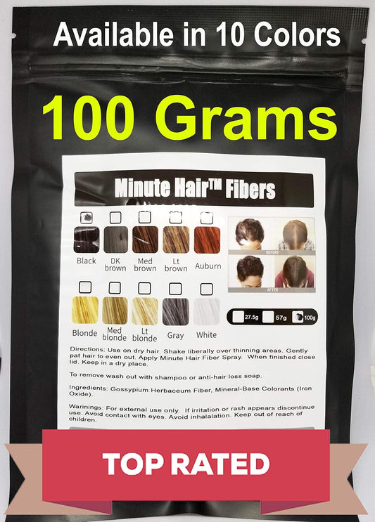 Hair Building Fibers 100 Grams (3.5 oz) Minute Hair Refill Hair Loss Concealer That You Can Use for Your Bottles From Competitors Like Toppik, Xfusion (Grey)