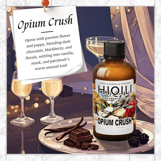 HIQILI Opium Crush Fragrance Oil for Candle, Soap Making, Floral Scent, Essential Oil Diffuser Use, Hair Care - 1 Fl Oz