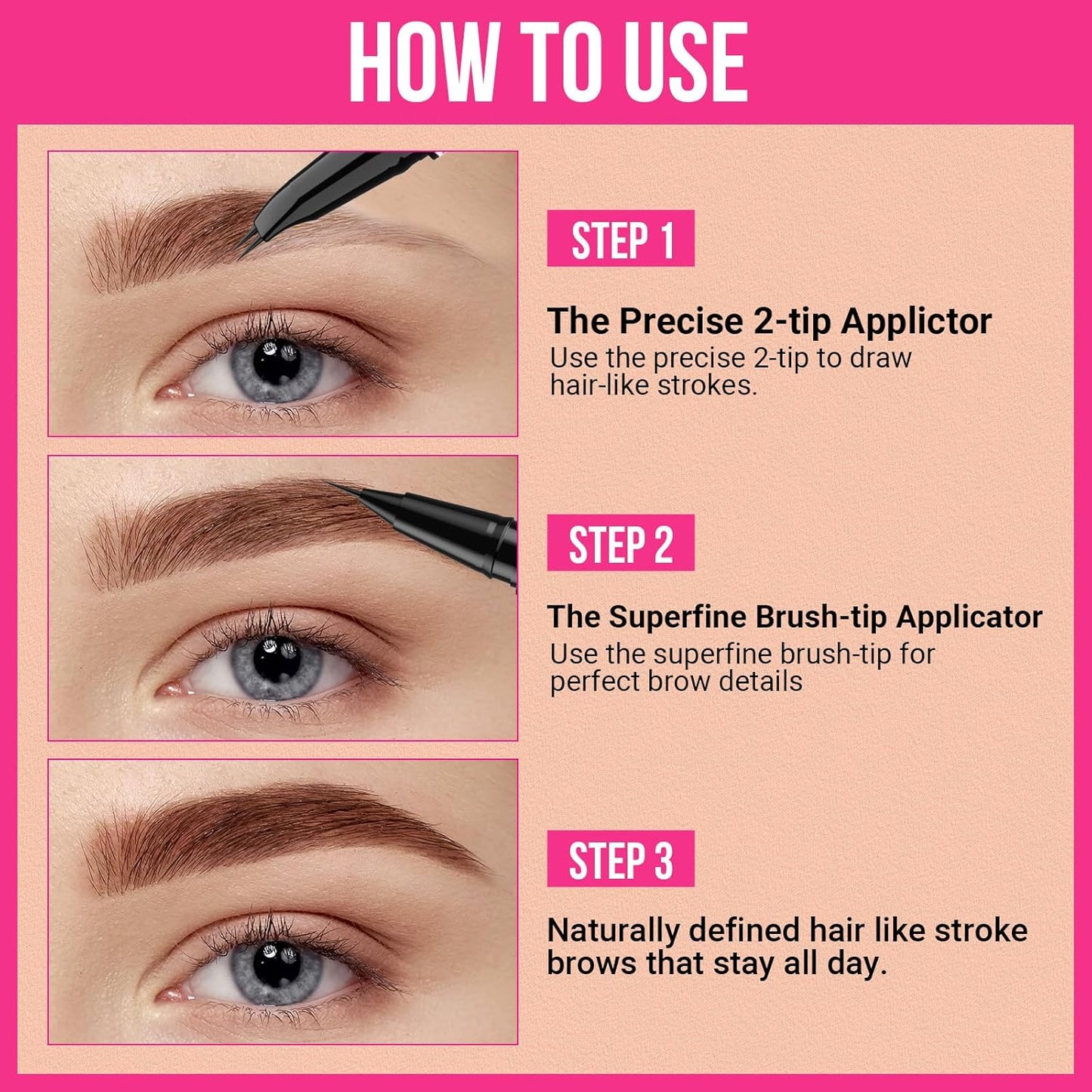 iMethod Curved Eyebrow Pen - 2-in-1 Dual-Ended Eyebrow Pencil with Curved Tip and Precise Brush-Tip, Microblading Eyebrow Pen for Natural Hair-Like Brows, Long Lasting, Blonde