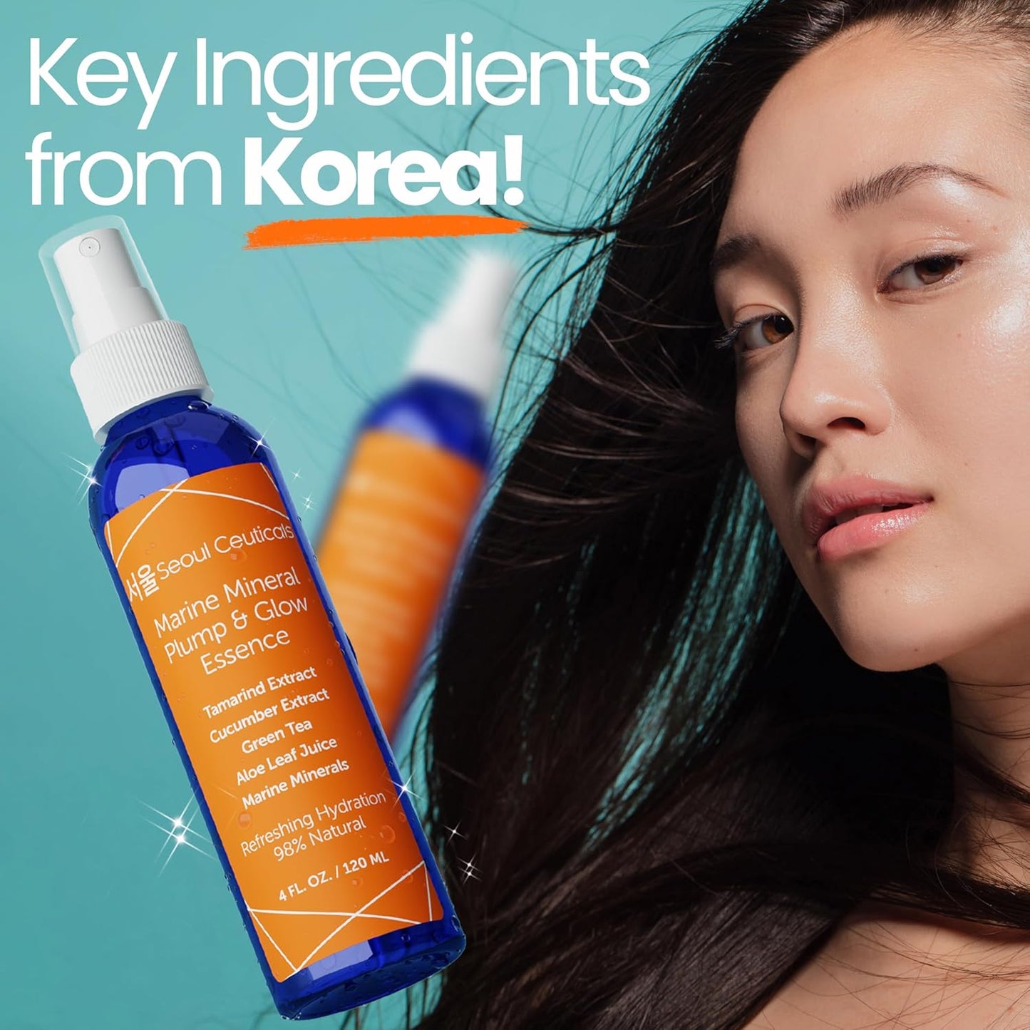SeoulCeuticals Korean Skin Care Essence Toner - K Beauty Skincare Spray Mist For Face Contains Cucumber Extract and Marine Minerals + Organic Aloe - Get That Healthy Youthful Glow
