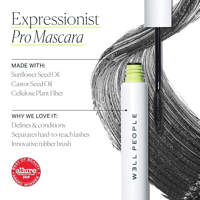 Well People Expressionist Pro Mascara, Long-wear, Defining & Lengthening Mascara For Fuller-Looking Lashes, Rich Color, Vegan & Cruelty-free, Black