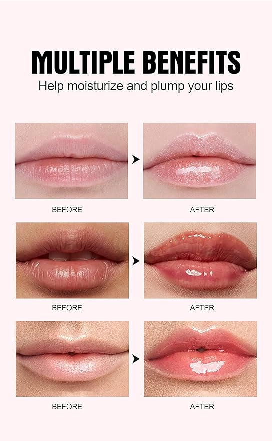 Natural Spicy Lip Plumping Booster Lip Plumping Oil，Lip Plumper Gloss, Ultra-Hydrating & Nourishing Plump and Pout Lip Plumper, Glossy Finish Fuller Lip Plumping Lip Gloss for Women Girls(03#)