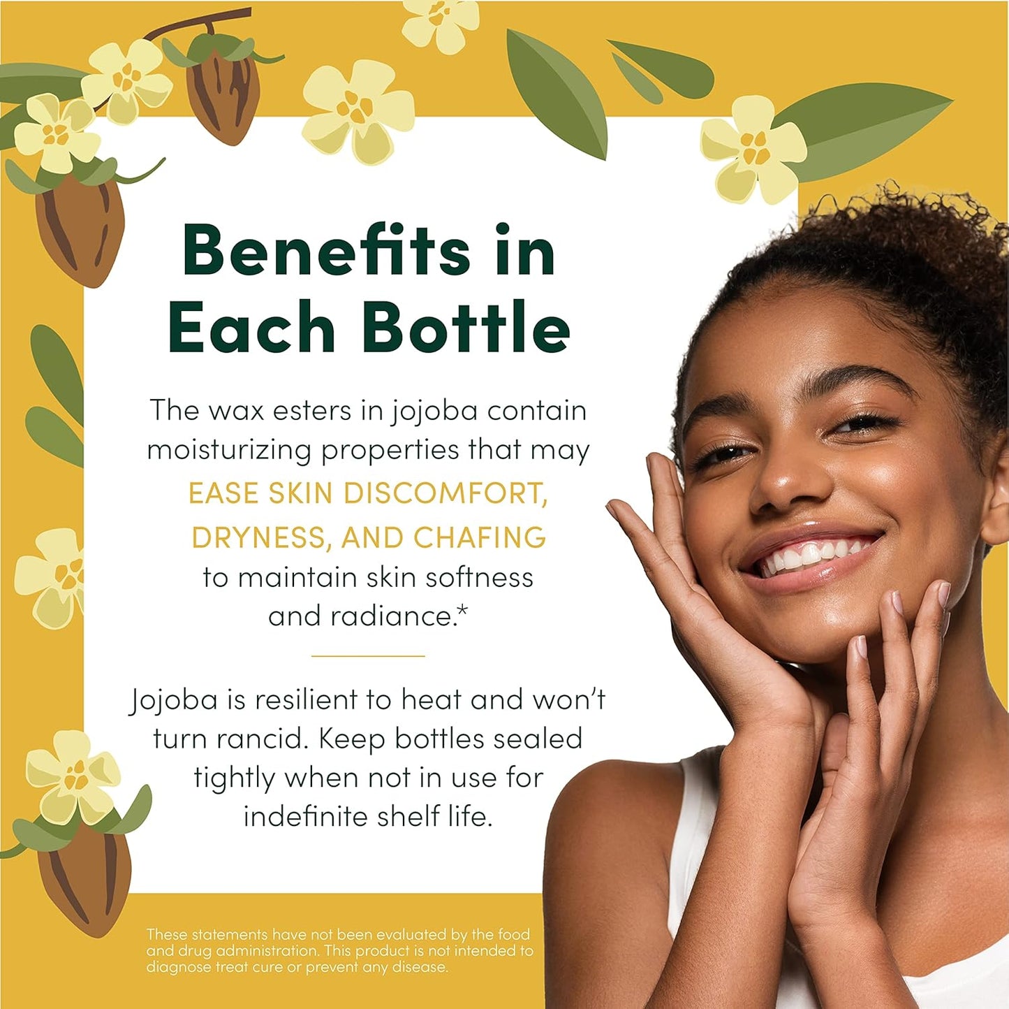 HobaCare Organic Unrefined Jojoba Oil for Nails, Cuticles, Dry Skin, Beard, Scalp Massage – Mini Travel Size 100% Pure Hexane Free Natural Carrier Oil for Skincare, Hair, Shaving Aftercare (4.22 oz)