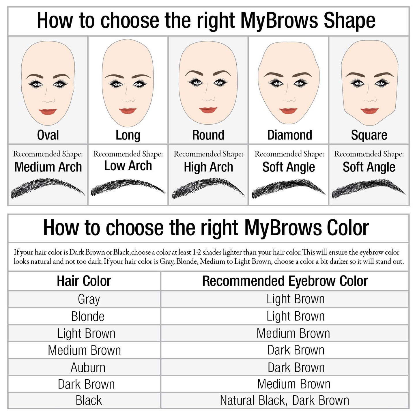 Godefroy MyBrows Long Lasting Eyebrow Transfers, High Arch, Medium Brown, 48-Pairs of Brows (96 Individual transfers)