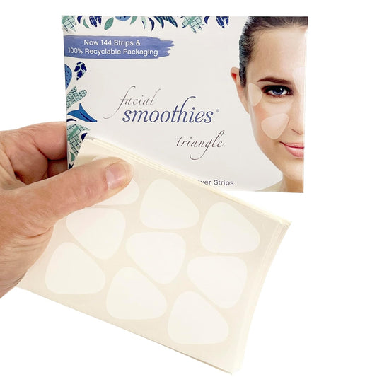 Smoothies Triangle Wrinkle Patches for Face Overnight - Facial Patches for Elevens, Crows Feet and Lip Lines, 144 Count per Box - Made in the USA