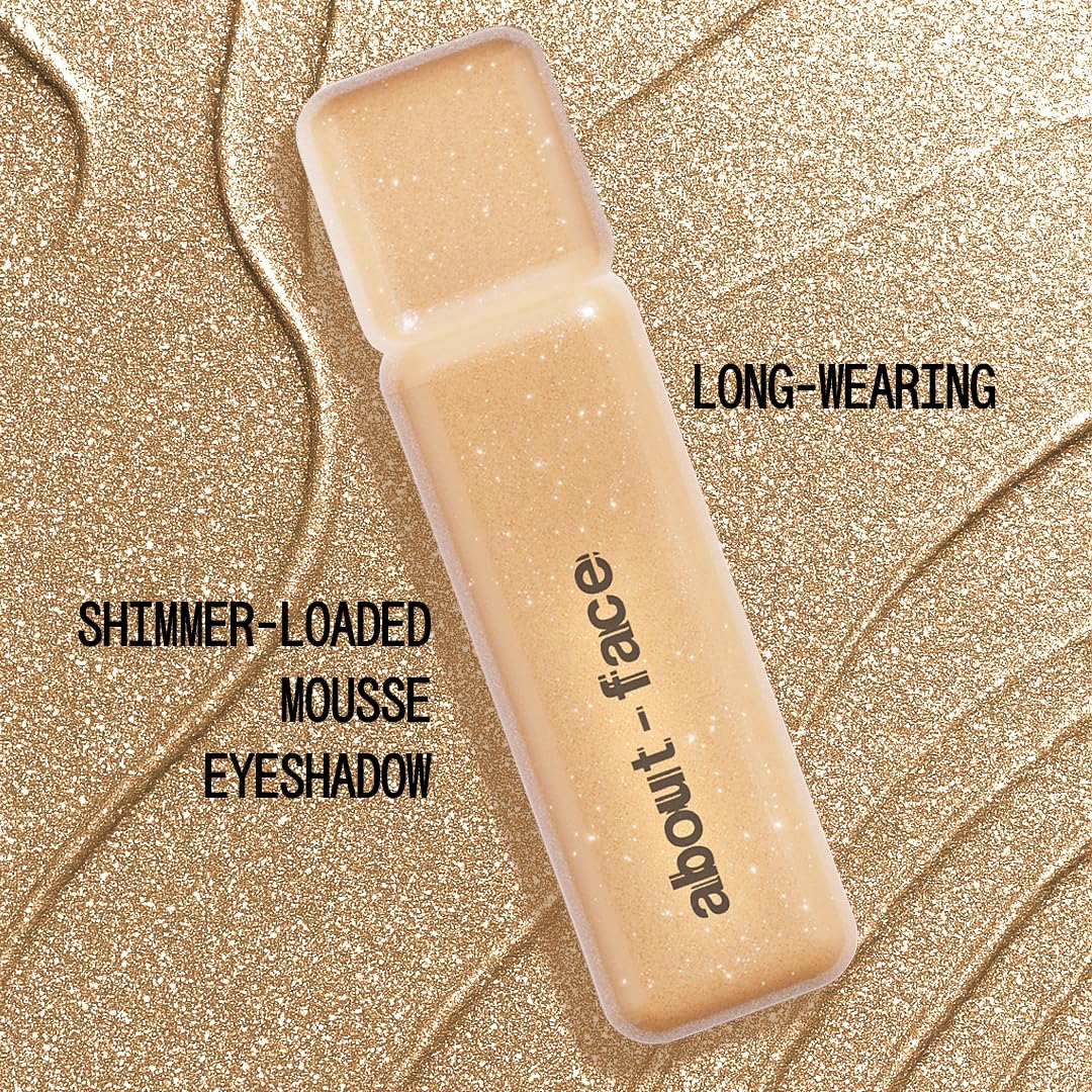 aboutface Fractal Glitter Eye Paint Apollo Empire – Smudge-Proof, Long-Lasting Liquid Eyeshadow – Intense Sparkle with Mousse Texture – Vegan, Cruelty-Free – 0.13oz (Gold)