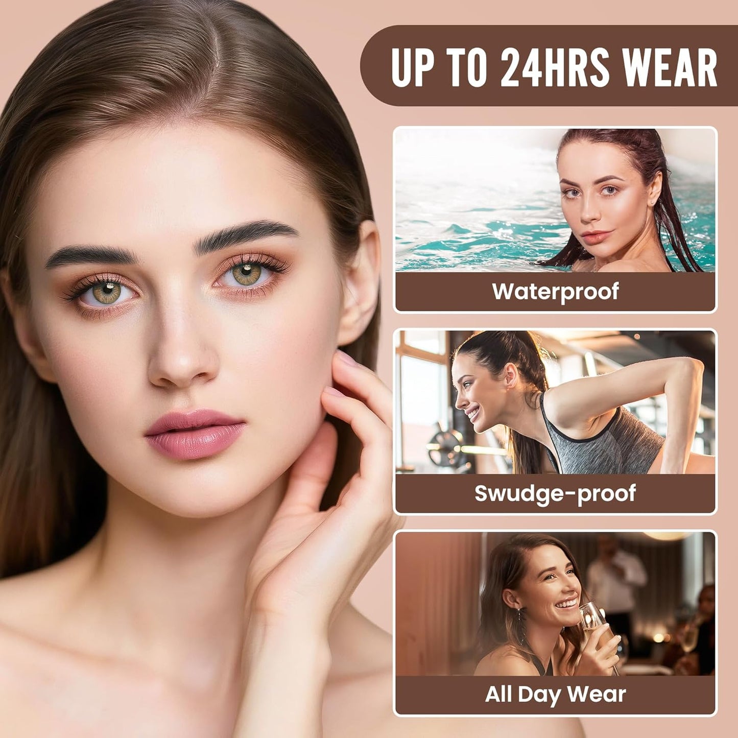 AWROSE Eyebrow Pencil, 3D Waterproof Microblading Eyebrow Pen 4 Fork Tip Tattoo Pencil, Precise Natural Magic Eye Brow Pen with Hair Like Strokes, 4 Points Multi-Used Eye Brow Pencils for Women/Men