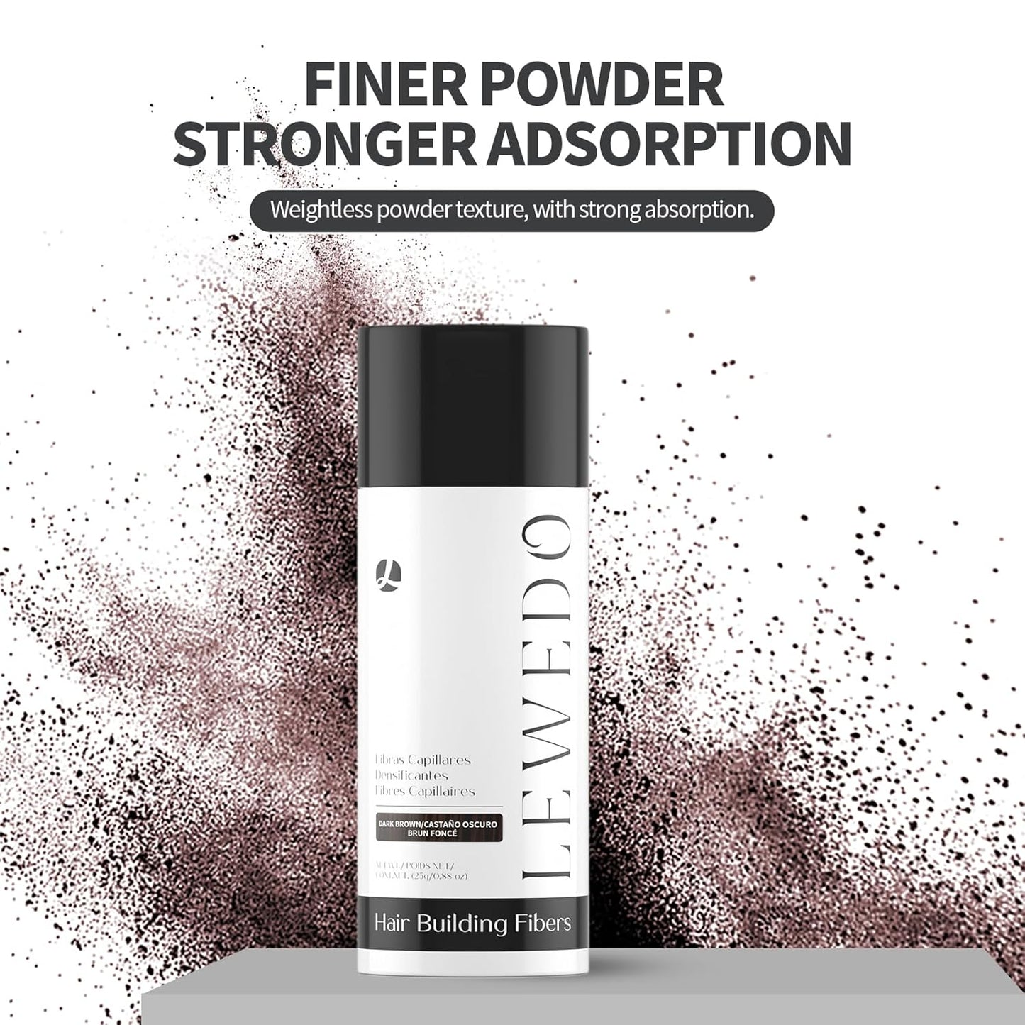 Hair Building Fibers 25G with Precision Spray Applicator - Electrostatic Adsorption for Instant Thicker Hair, Waterproof & Natural Look, Suitable for Men & Women (Light brown)