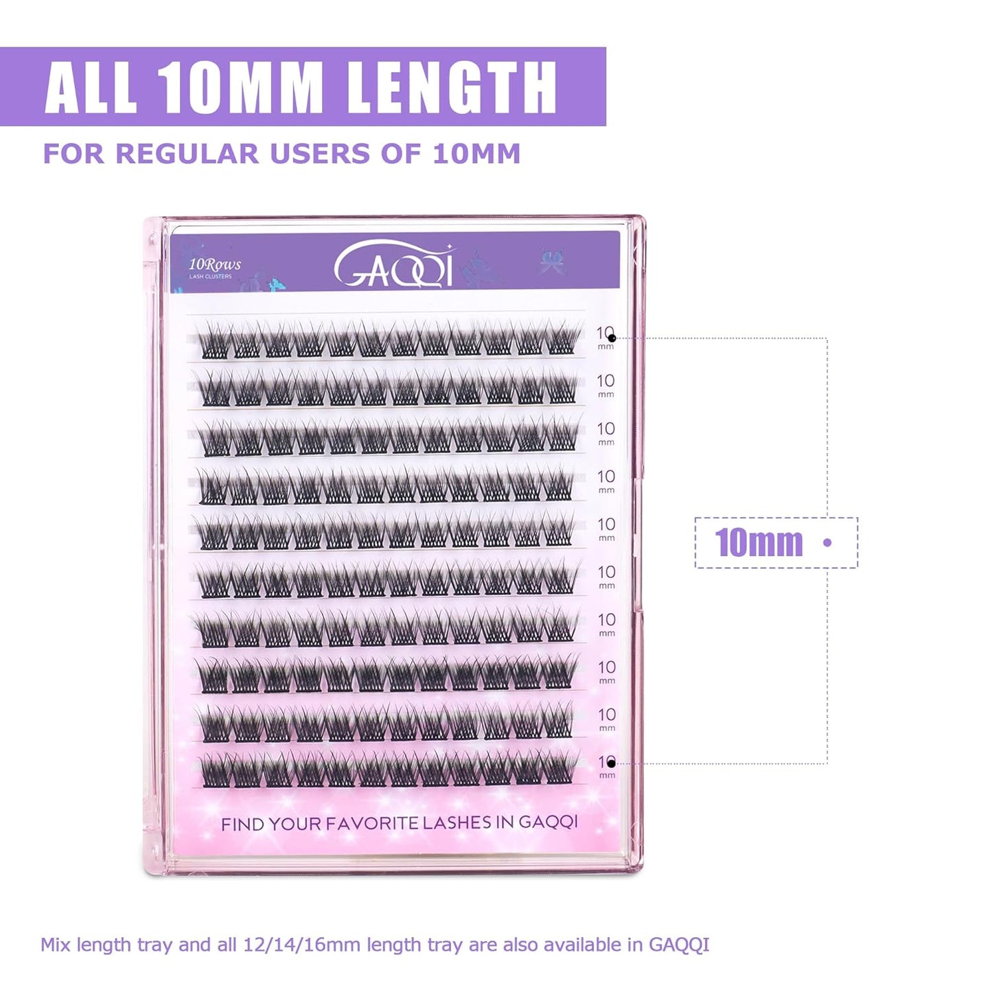 GAQQI Lash Clusters, Eyelash Clusters 120PCS C Curl Individual Lashes, Wispy Cluster Eyelash Extension 10mm Only, Natural Looking Cluster Lashes （GQ03, C Curl, 10mm)