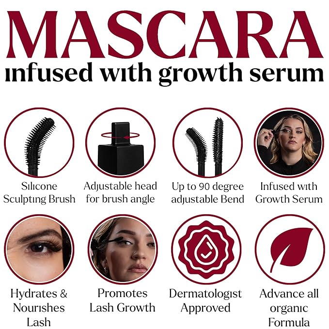 Professional Waterproof Mascara with Serum – Long-Lasting Volume & Curl | Smudge-Proof, Clump-Free, Lash-Conditioning Formula for All-Day Wear