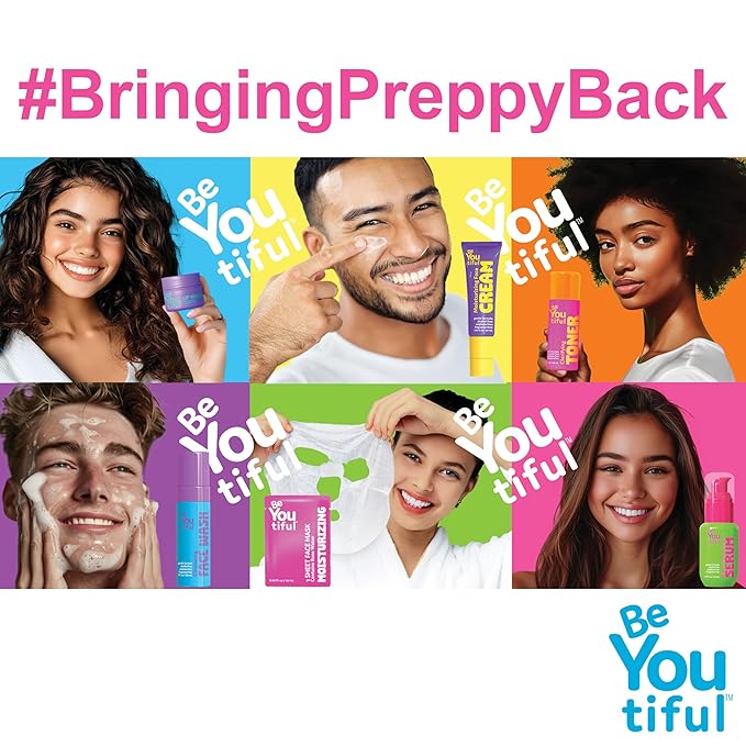 BeYOUtiful Face Moisturizer, Preppy Skin Care for Teens, Tweens, and Kids, Hydrating Face Cream for Dry Skin, Girls and Boys Gifts, 1.69 fl oz, Ages 8-17