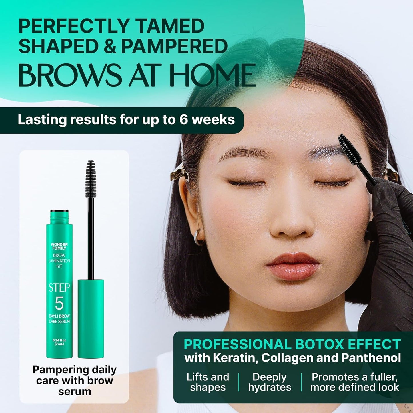 PRO Brow Lamination Kit – Eyebrow Lamination Kit with 5-Step Lifting System, Styling Brushes, Brow Rulers & Nourishing Serum – At Home Eye Brow Lamination Kit for Fuller, Defined Brows