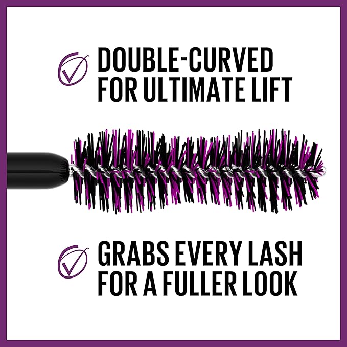 Maybelline The Falsies Lash Lift Washable Mascara Volumizing, Lengthening, Lifting, Curling, Multiplying, Eye Makeup, Ultra Black, 1 Count