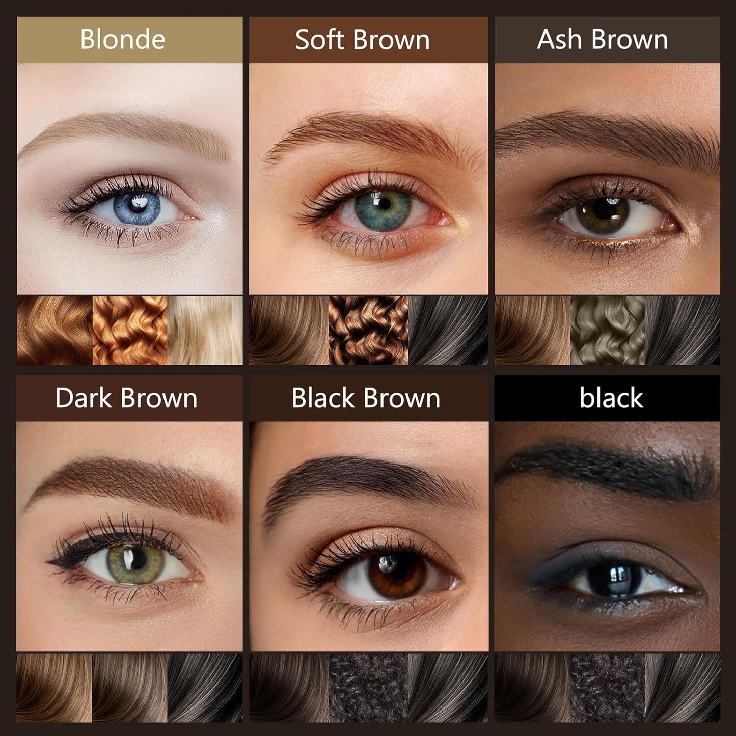 Eyebrow Pen, Soleira Waterproof Eyebrow Pencil with 4 Tip Microblading Eyebrow Pen and Dual-ended Eyebrow Brush, for Natural-Looking Brows, Long-Lasting, COFE Dark Brown