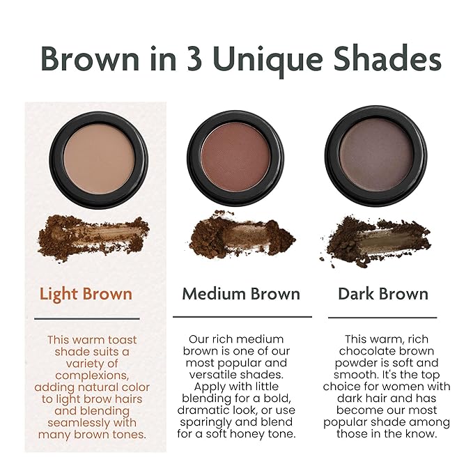 Light Brown/Taupe Eyebrow Powder – Long-Lasting, Waterproof, Smudge-Proof Brow Powder for Natural, Defined Brows – Vegan & Cruelty-Free Eyebrow Makeup by Marie-José